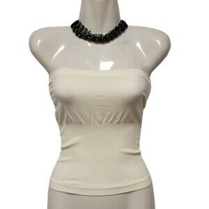 CREAM Colored Strapless Top Stretch Solid Tank Top One Size